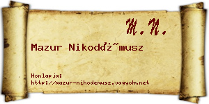 Mazur Nikodémusz névjegykártya